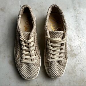 Women's Sam Edelman Cream Casual “rope” Sneakers